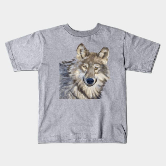 Original hand-painted digital Wolf Kids T-Shirt by Dudzik Art